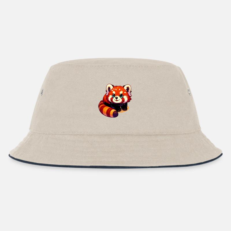 Kleiner Panda - Kinder Bucket Hat - Natur/Navy