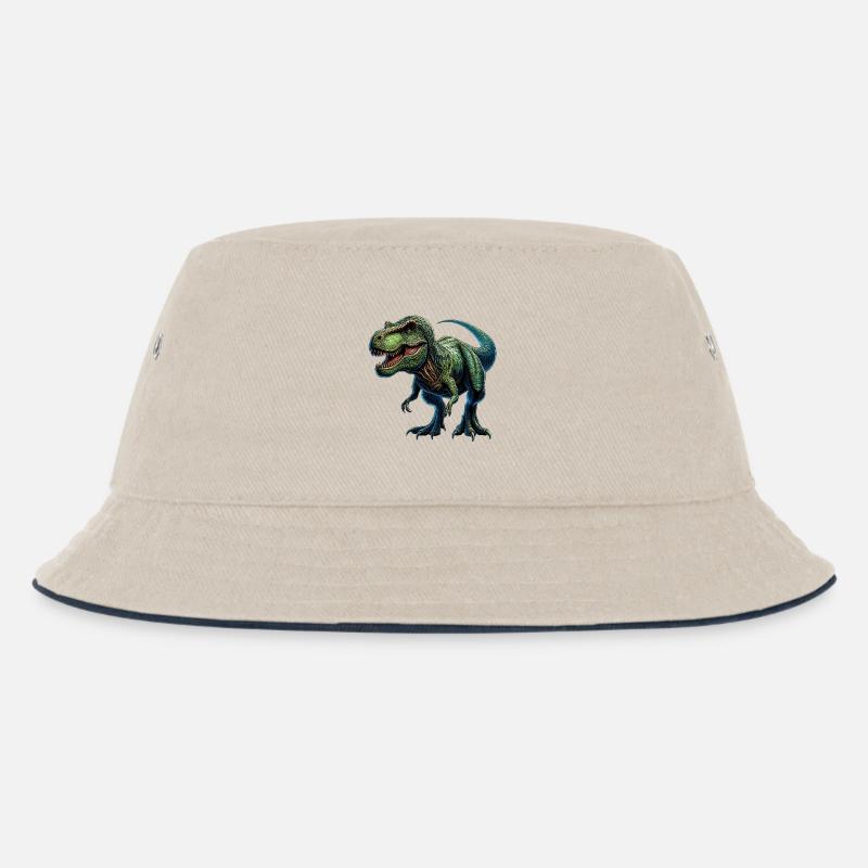 Dinosaurier - Kinder Bucket Hat - Natur/Navy