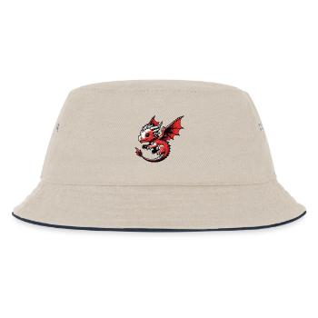 Drache - Kinder Bucket Hat - Natur/Navy - Vorne