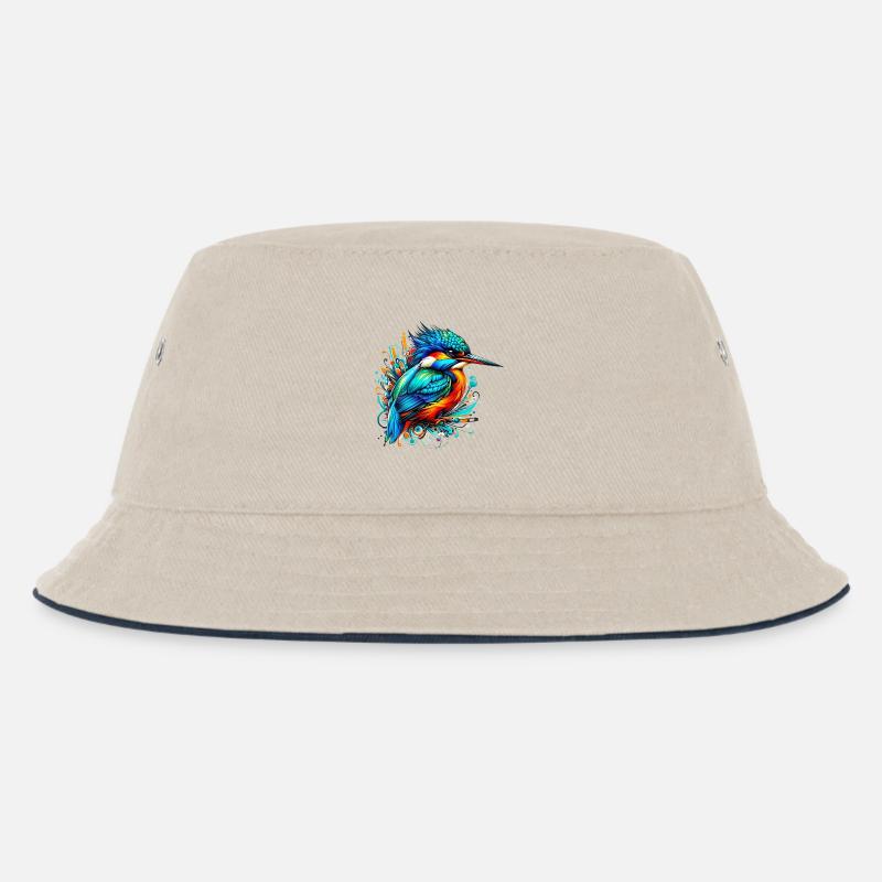 Eisvogel - Kinder Bucket Hat - Natur/Navy