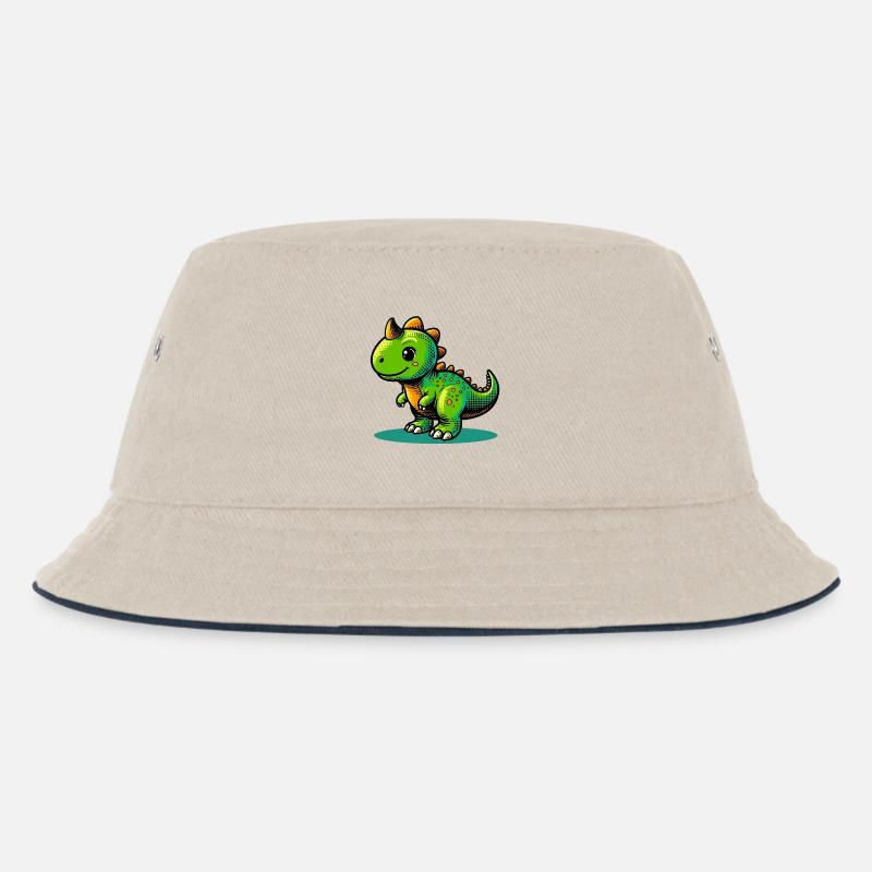 Dinosaurier - Kinder Bucket Hat - Natur/Navy