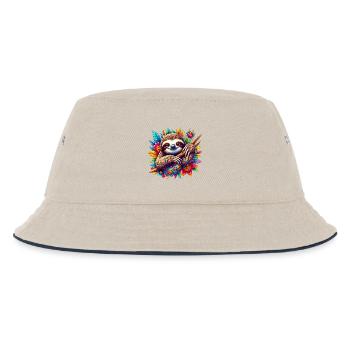 Faultier - Kinder Bucket Hat - Natur/Navy - Vorne