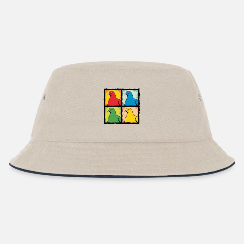 Tauben - Kinder Bucket Hat - Natur/Navy