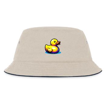 Ente Ente Ente Ente Ente - Kinder Bucket Hat - Natur/Navy - Vorne