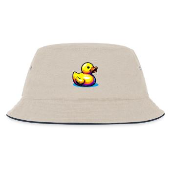 Ente Ente Ente Ente Ente - Kinder Bucket Hat - Natur/Navy - Vorne