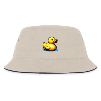 Ente Ente Ente Ente Ente - Kinder Bucket Hat - Natur/Navy - Vorne