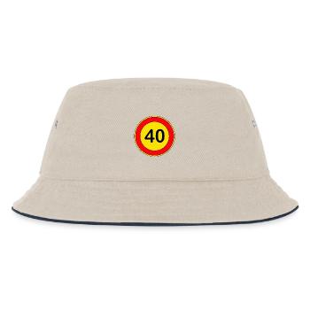 40th birthday , 40 years , traffic sign yellow - Kids’ Bucket Hat - ecru/navy - Front