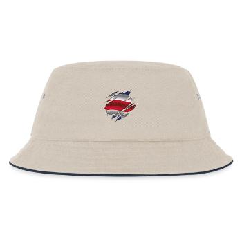 Flagge von Costa Rica - Costa Rica - Zerrissene Flagge - Kinder Bucket Hat - Natur/Navy - Vorne