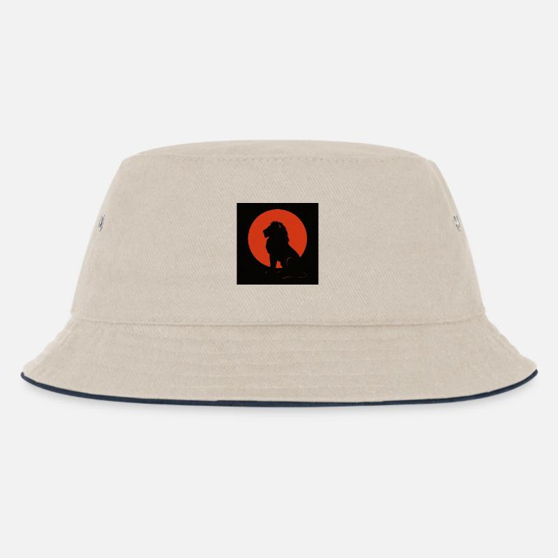 Silhouette de lion dans le cercle du soleil - Bob Enfant - blanc cassé/bleu marine