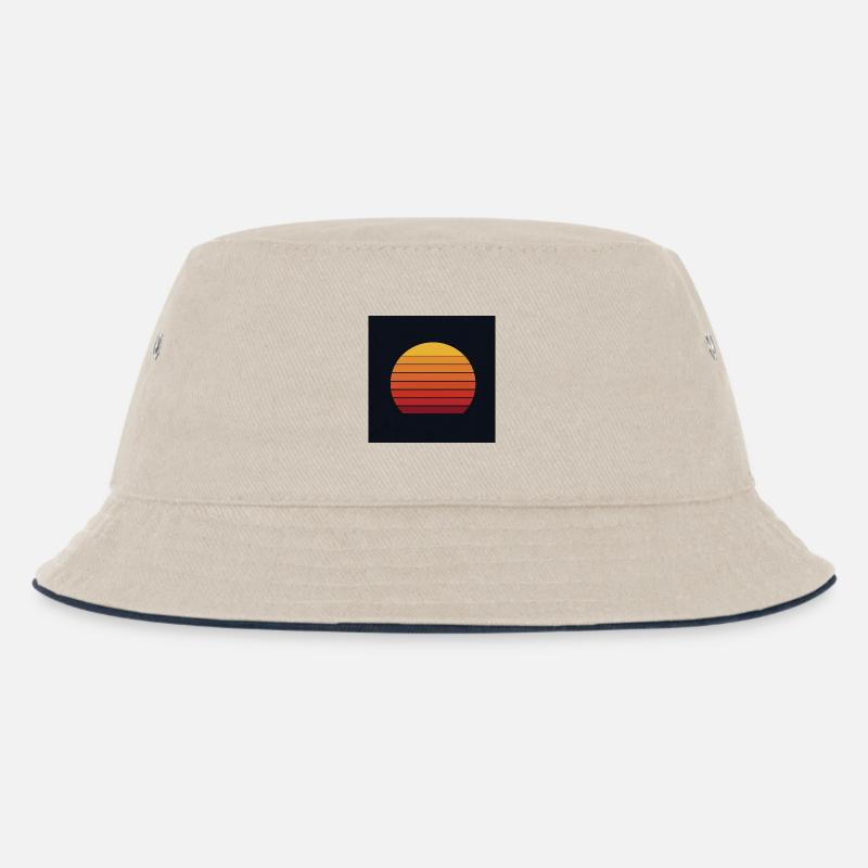 Design rétro coucher de soleil - Bob Enfant - blanc cassé/bleu marine