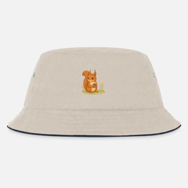 Nordischer Wald - Eichhörnchen - Kinder Bucket Hat - Natur/Navy