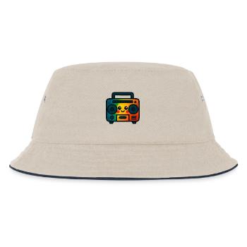 WPAP Polygon Kawaii Stil Spielzeug Kassetten-Deck - Kinder Bucket Hat - Natur/Navy - Vorne