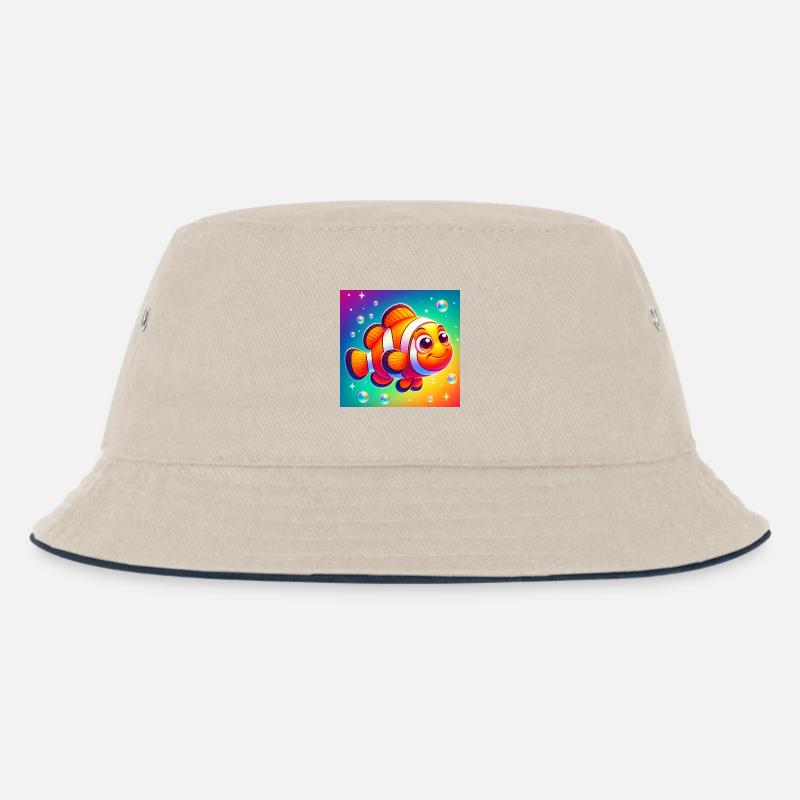 Clownfisch - Kinder Bucket Hat - Natur/Navy