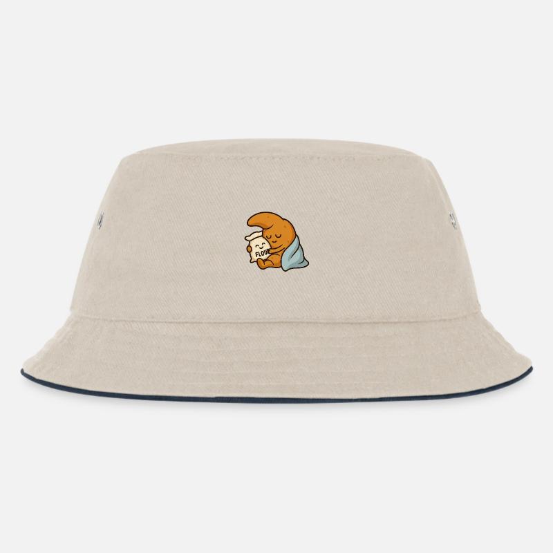 Schlaf Kipferl - Kinder Bucket Hat - Natur/Navy