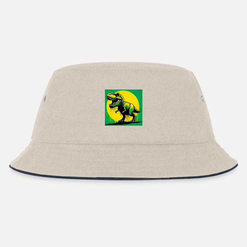 Dinosaurier - Kinder Bucket Hat - Natur/Navy