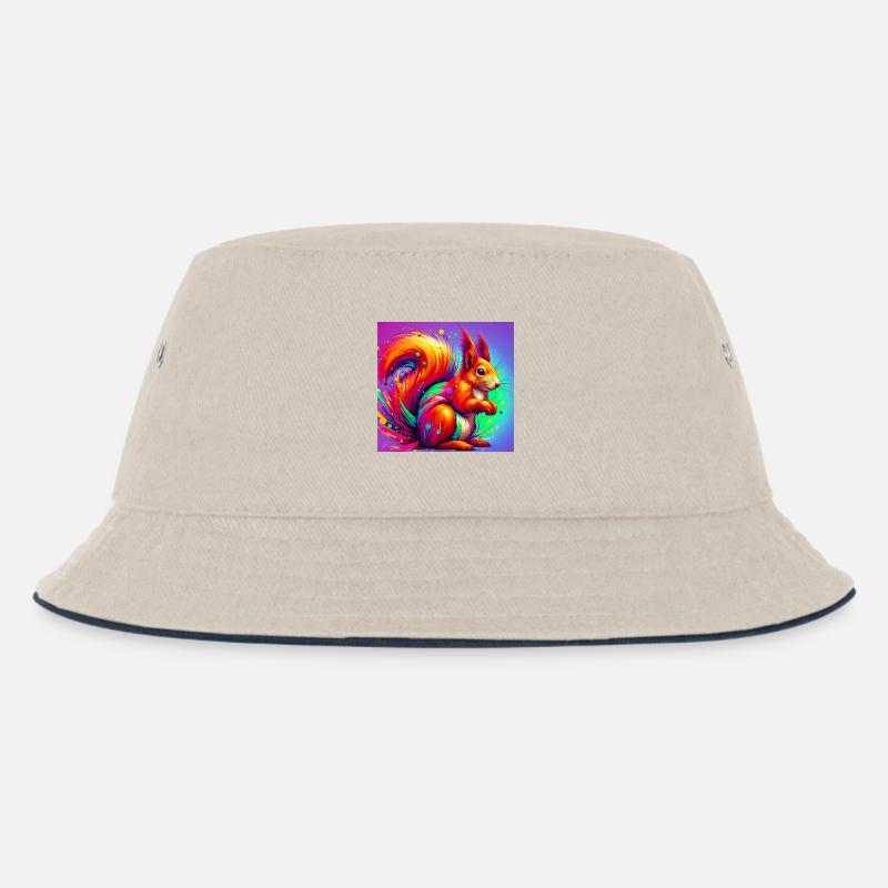 Eichhörnchen - Kinder Bucket Hat - Natur/Navy