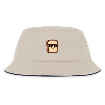 Cooles Brot mit Sonnenbrille - Kinder Bucket Hat - Natur/Navy - Vorne