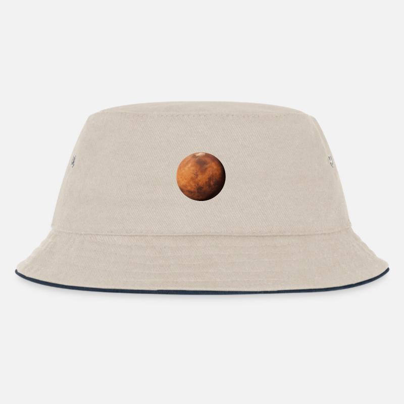 Mars - Planet Mars  - Kinder Bucket Hat - Natur/Navy
