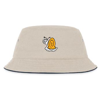 Schnecke ängstlich unsicher nach hinten gucken süß - Kinder Bucket Hat - Natur/Navy - Vorne