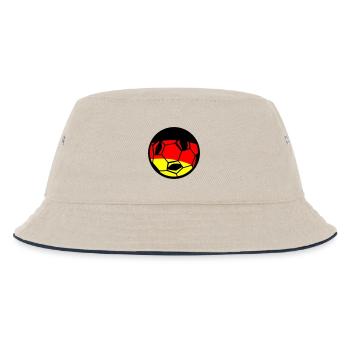 Fußball Deutsche Flagge Kunst - Kinder Bucket Hat - Natur/Navy - Vorne