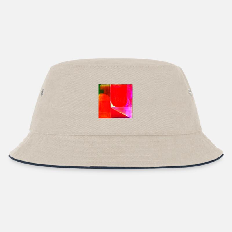 Neon Farbblock Geometrie - Kinder Bucket Hat - Natur/Navy