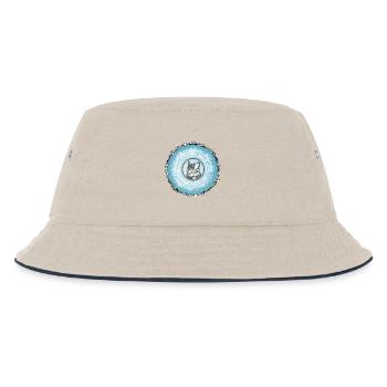 Katzenkreis Blau Silhouette - Kinder Bucket Hat - Natur/Navy - Vorne