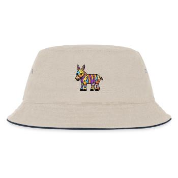 Esel Halloween Zombie - Kinder Bucket Hat - Natur/Navy - Vorne