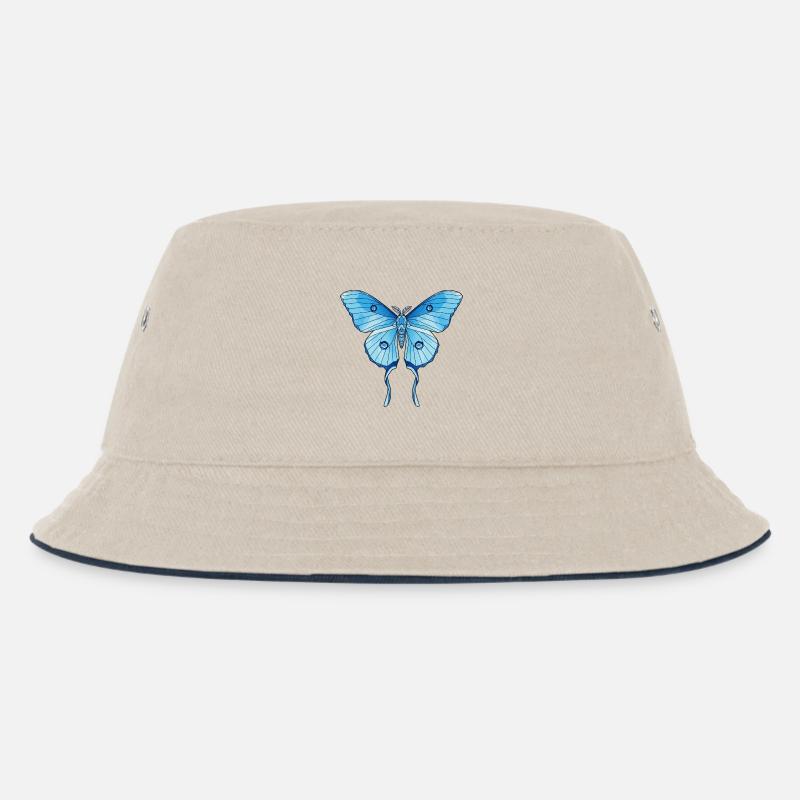 Farfalla blu geometrica - Cappello alla pescatora per bambini - naturale/navy