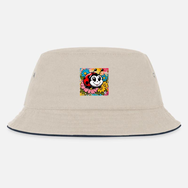 Marienkäfer - Kinder Bucket Hat - Natur/Navy