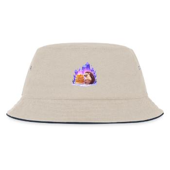 Hedgehog with pancakes and crystals - Kids’ Bucket Hat - ecru/navy - Front