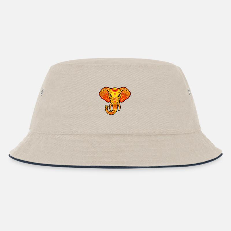 Éléphant couleur orange vibrant - Bob Enfant - blanc cassé/bleu marine