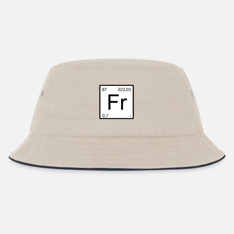 Francium-Elementdesign mit Periodenzahlen - Kinder Bucket Hat - Natur/Navy