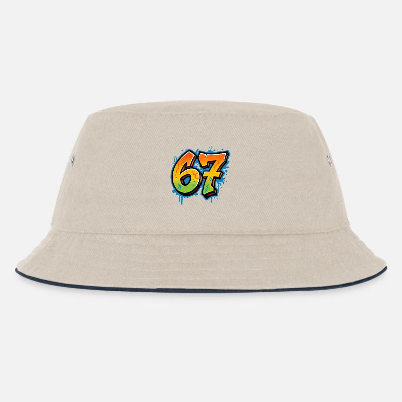 Six Seven Graffity - Kinder Bucket Hat - Natur/Navy