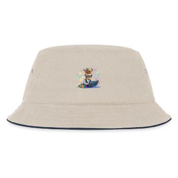 Höllischer Designer am Laptop - Kinder Bucket Hat - Natur/Navy - Vorne