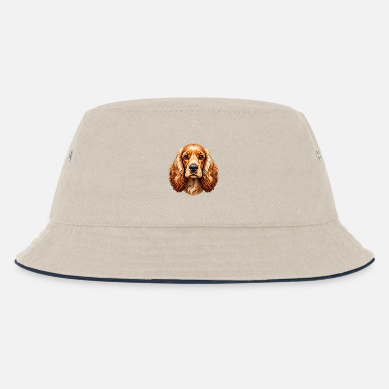 Cocker Spaniel - Kids’ Bucket Hat - ecru/navy