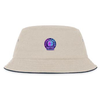 Retro Vision Neon TV - Kinder Bucket Hat - Natur/Navy - Vorne