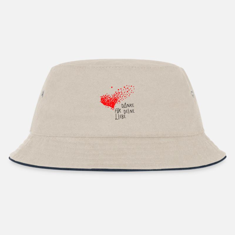 Danke Herz - Kinder Bucket Hat - Natur/Navy