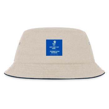 Lesen oder Verteidigen Spruch Hoopsrausch - Kinder Bucket Hat - Natur/Navy - Vorne