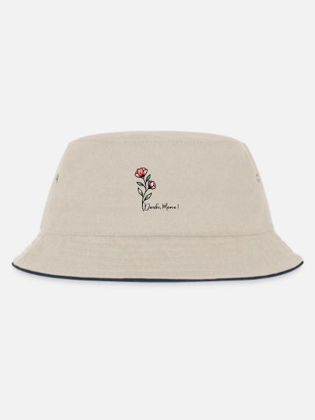 Muttertag Blumen Danke Mama - Kinder Bucket Hat - Natur/Navy
