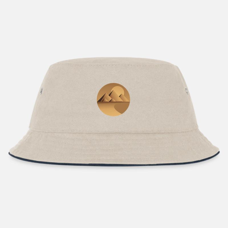 Wüstensonne-Pyramidenkreis - Kinder Bucket Hat - Natur/Navy