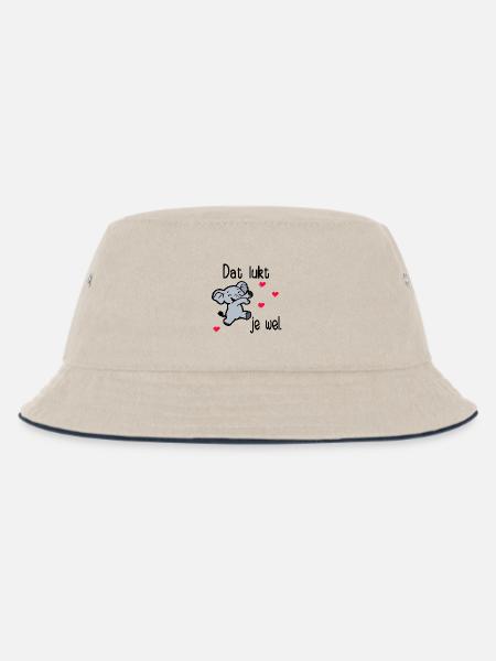 Prüfungsmotivation Elefant - Kinder Bucket Hat - Natur/Navy