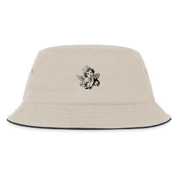 Pizza Angel – Cherub with pizza slice - Kids’ Bucket Hat - ecru/navy - Front