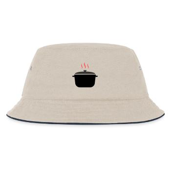 Cooking Pot Steam Cooking - Kids’ Bucket Hat - ecru/navy - Front