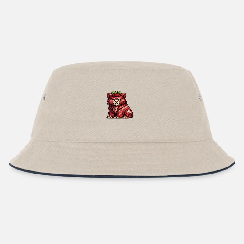 Raspberry Bear Cubism Version - Kids’ Bucket Hat - ecru/navy