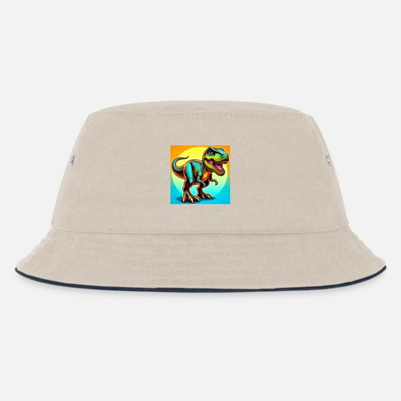 Dinosaurier - Kinder Bucket Hat - Natur/Navy