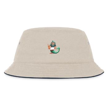 Meerheld mit Bart und Flosse - Kinder Bucket Hat - Natur/Navy - Vorne