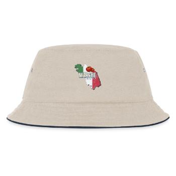 Marche Italien Region Landkarte Vintage Souvenir - Kinder Bucket Hat - Natur/Navy - Vorne