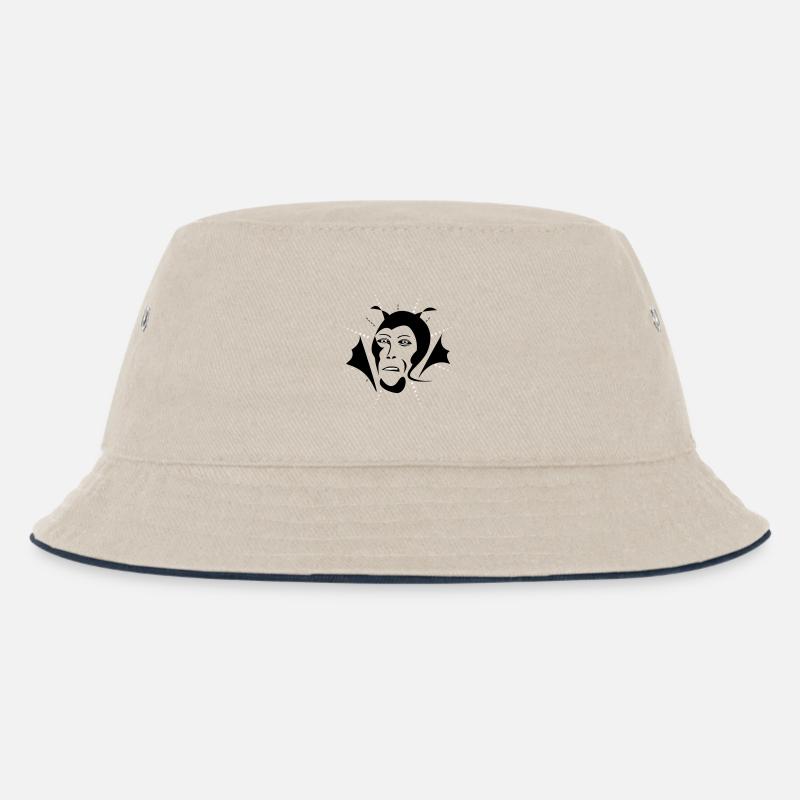 Devil - Kinder Bucket Hat - Natur/Navy