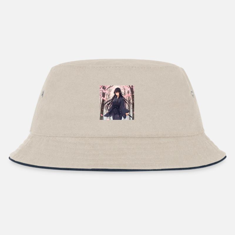 Sakura Samurai im Wald - Kinder Bucket Hat - Natur/Navy