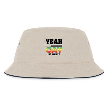 Yeah I'm Gay So What Funny Pride Rainbow Art - Bob Enfant - blanc cassé/bleu marine - Devant